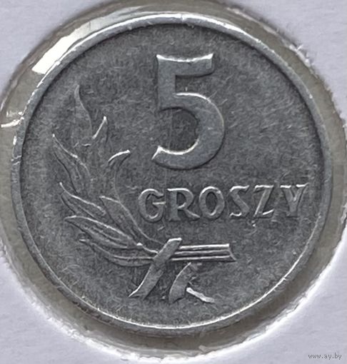 Польша 5 грошей 1962 г. В холдере