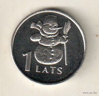 Латвия 1 лат 2007 Снеговик