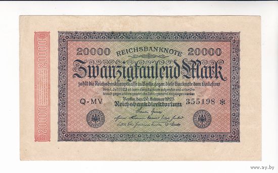 20000 МАРОК 1923 ГЕРМАНИЯ