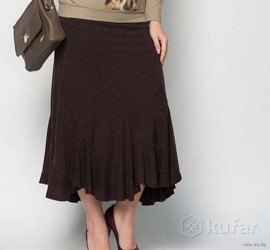 Коричневая юбка миди,на бедра 115-120(замеры ниже)