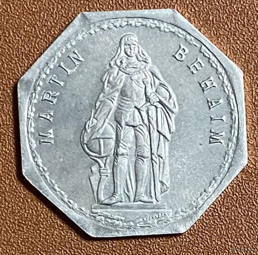 Германия Нюрнберг нотгельд 20 пфеннигов 1920 год. Мартин Бехайм. трамвайный жетон