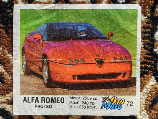 Вкладыш Oto Moto, номер 72, Alfa Romeo Proteo. Возможен небольшой торг.