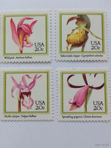 Марки США Цветы 4 шт. - 3,00 руб