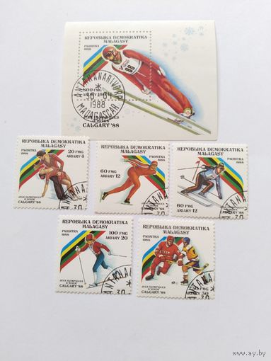 Мадагаскар 1988 5м+бл  ол.игры