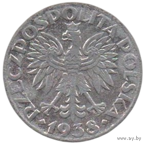 Генерал- Губернаторство (Генеральная Губерния). III Рейх. Польша. 50 грошей 1938. Нечастая.