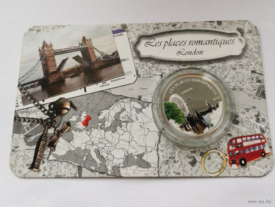 1000 Франков 2014 г. Бенин. Лондон. 999 проба. В блистере. С рубля. ре.