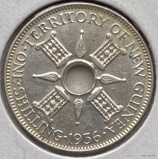 Новая Гвинея 1 шиллинг 1936 г. В холдере