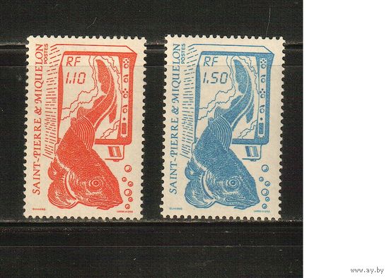 Сен-Пьер и Микелон-1987(Мих.550-551) , **  , Стандарт, Морская  Фауна ,  Рыбы,(полная серия)