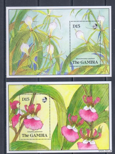 [417] Гамбия 1989. Флора.Цветы.Орхидеи. 2 БЛОКА. MNH