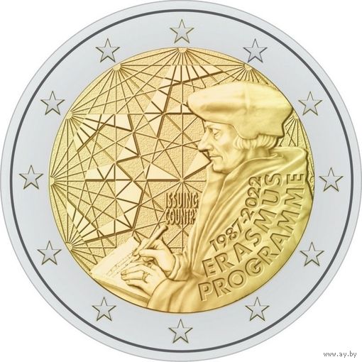 2 Евро Люксембург 2022  35 лет программе Erasmus UNC из ролла
