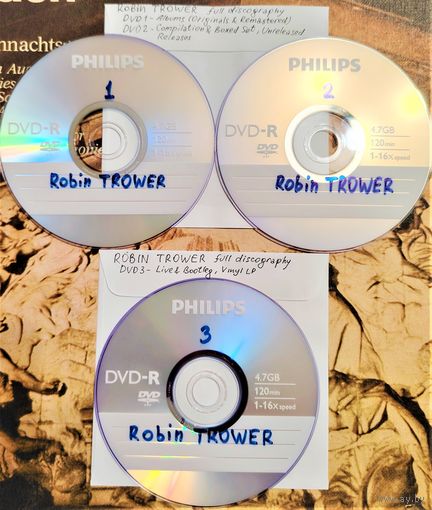 DVD MP3 Robin TROWER полная дискография (Classic rock, Blues rock) - 3 DVD