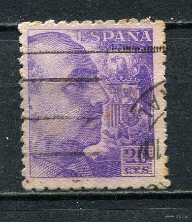 Испания (Испанское государство) - 1939/1953 - Генерал Франко 20С - [Mi.844A] - 1 марка. Гашеная.  (Лот 36Gg)-T2P27