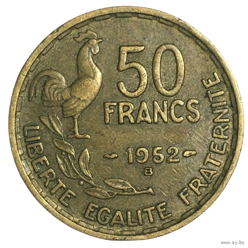 Франция 50 франков, 1952 (B)