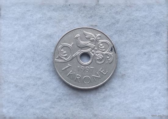 Werty71 Норвегия 1 крона 1997
