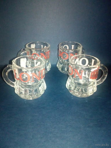 Миниатюрные рюмки фужеры 25 мл Лондон London 4 шт одним лотом