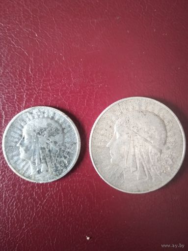 2 и 5 злотых РП. 1932г и 1933г.