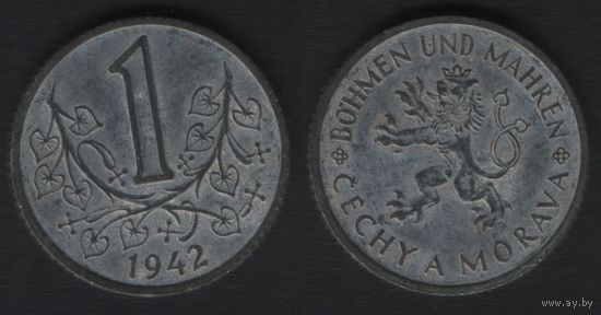 Богемия и Моравия km4 1 крона 1942 год (6