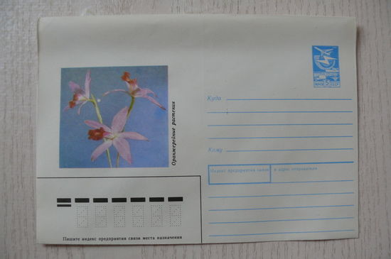 1988,1989, ХМК, СССР; Марков О., Лелия обоюдоострая (орхидея), серия "Оранжерейные растения".