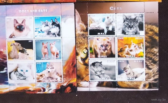Серия блоков ФАУНА СОБАКИ КОШКИ   MNH
