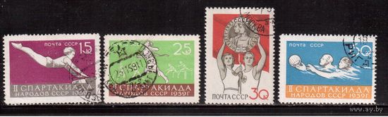 СССР-1959, (Заг.2250-2253)  гаш.  ,Спартакиада(1)