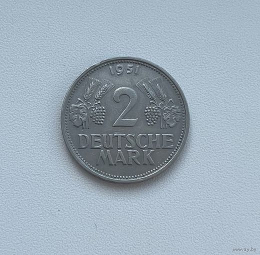 ФРГ  2 марки 1951 г. (G)