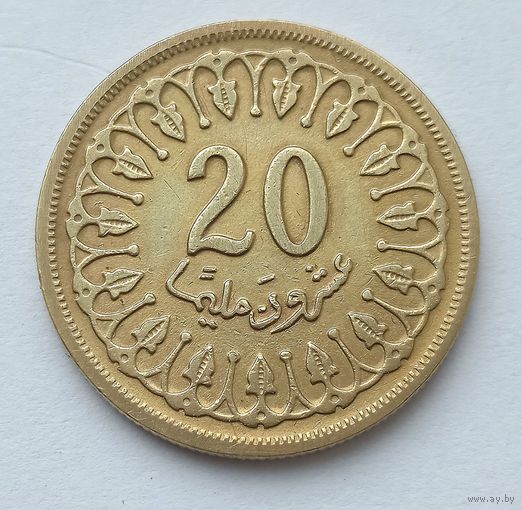 Тунис 20 миллимов 1960г.