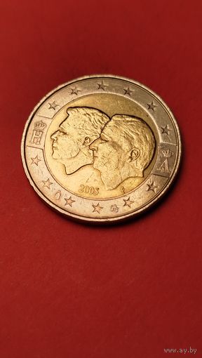 2 Евро 2005. Бельгия. Бельгийско-Люксембургский экономический союз. С рубля. (10)