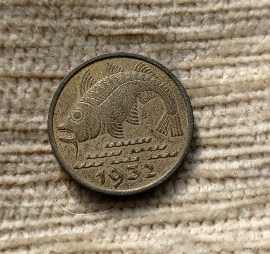 Werty71 Польша Германия Данциг Гданьск 10 пфеннигов 1932 Рыба