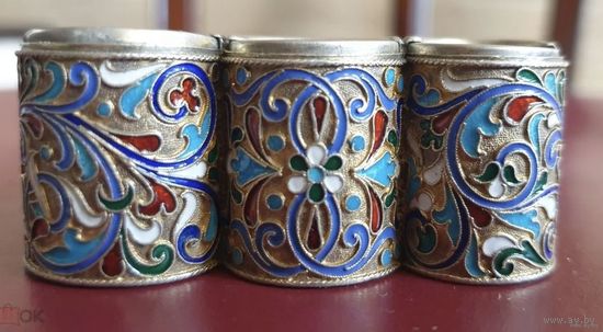 Монетница (2). Серебро, 84 проба, эмаль, позолота. Состояние! Редкость.