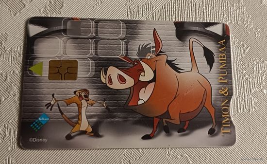 Телефонная карточка Telkom -Timon & Pumbaa. Disney. 2002/10.