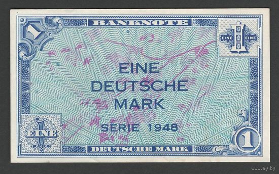 Германия ФРГ 1 марка 1948 года. Тип Р-2a. Состояние UNC