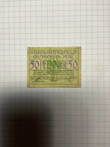 Нотгельд 50 пфеннигов (Германия Веймарская республика). -2612