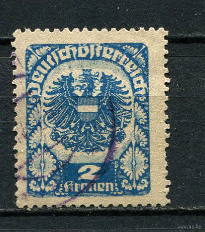 Первая Австрийская Республика - 1920/1921 - Герб 2Kr - [Mi.315xb] - 1 марка. Гашеная.  (Лот 52Ge)-T2P13