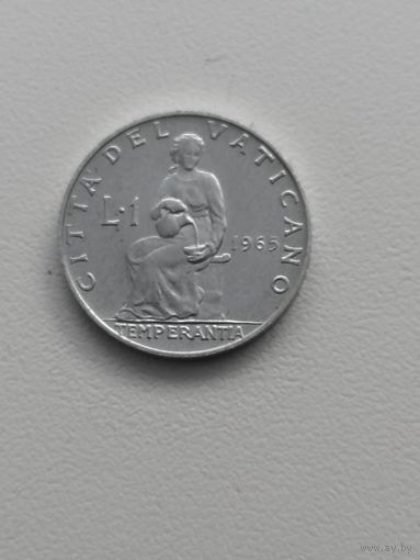 Ватикан 1 лира 1965 год