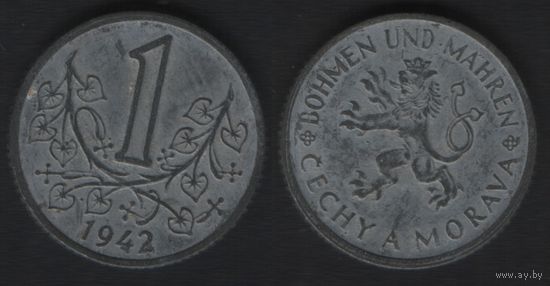 Богемия и Моравия km4 1 крона 1942 год (a