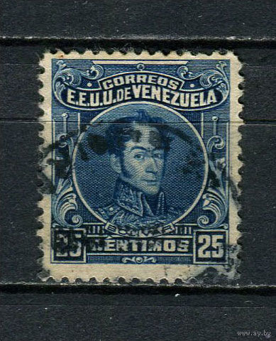 Венесуэла - 1915/1923 - Симон Боливар 25С - [Mi.99a] - 1 марка. Гашеная.  (Лот 38Di)