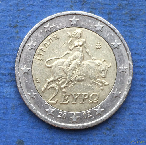 Греция 2 евро 2002 без буквы