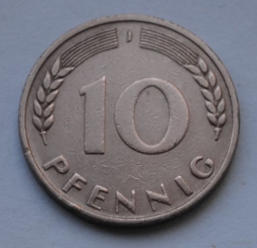 10 пфеннигов 1949 г. J, ФРГ, Германия.