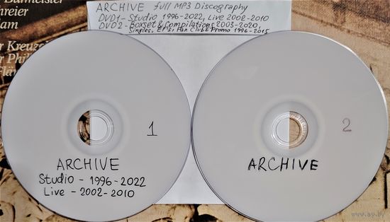 DVD MP3 ARCHIVE полная дискография (Trip-hop, Progressive rock, Post-rock) - 2 DVD