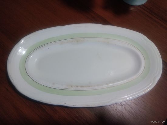 Блюдо, селедочница 31см.фарфор, старинное, ЗИК.