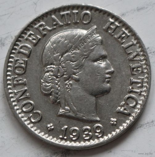 Швейцария 10 раппенов 1939 год