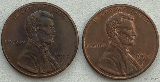 США 1 цент 1994 г. D. Цена за 1 шт.