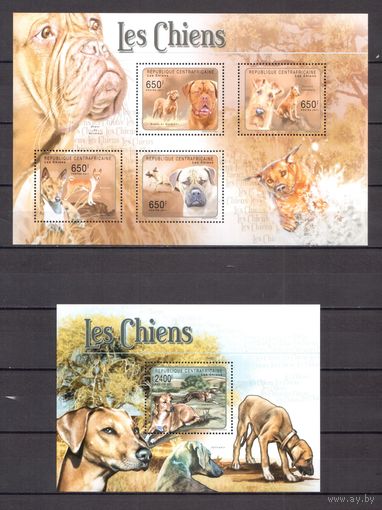ЦАР 2011 Фауна домашние собаки - 1 лист + 1 блок MNH**