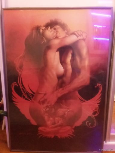 Большой постер в рамке под стеклом