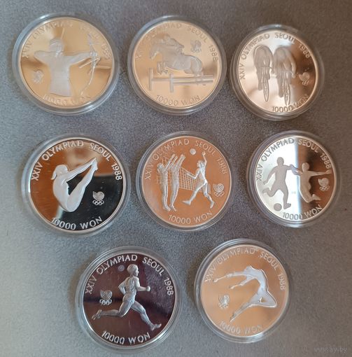 Южная Корея. 1986,1987,1987г.Олимпийские игры. 10000 вон.