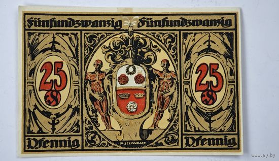 1921 год 25 пфеннигов Германия нотгельд