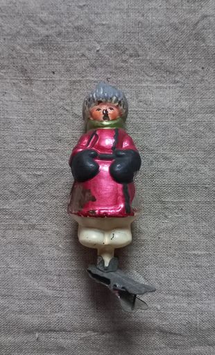 Мужичок с ноготок " Филиппок " прищепка стекло ёлочная игрушка