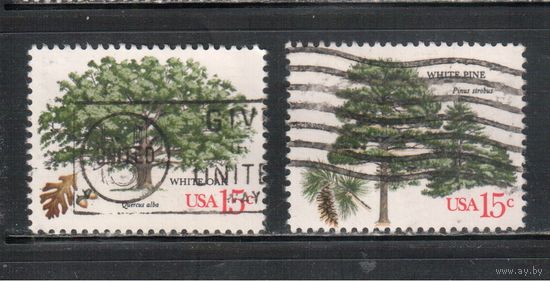 США-1978, (Мих.1365-1366) , гаш.  , Флора, Деревья