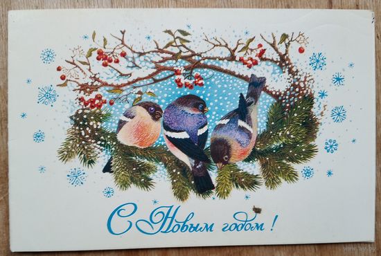 Похитонова Л. С Новым годом! 1983 г. Двойная. Подписана.