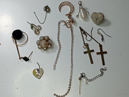 Сборный лот серёжек с рубля .